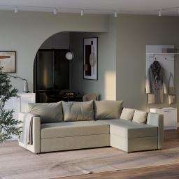 Трёхместный диван с угловой секцией Вало ДП Сине-зелёный