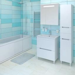 Экран под ванну «Соната» 1,8 м белый, с раздвижными дверцами МДФ, каркас алюминиевый профиль