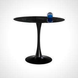 Стеклянный стол Tulip Чёрное стекло / Чёрный металл