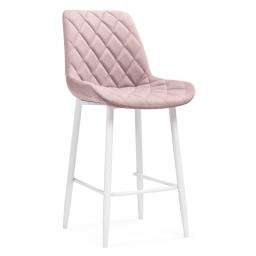 Полубарный стул Баодин К Б/К Розовый велюр / Белый металл