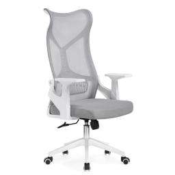 Компьютерное кресло Klif Серая сетка / Белый пластик