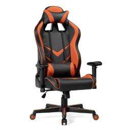 Компьютерное кресло Racer Оранжевая / Чёрная экокожа