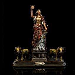 Статуэтка Виктория на постаменте со львами, (25см), Патина Вернисаж